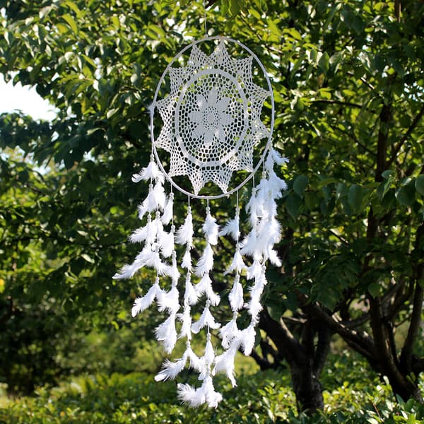Blå drøm Dentelle drømmefanger (diameter på cirklen 40 cm),