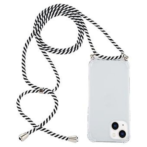 TPU-fodral med snodd för iPhone 15 Plus (Vit)