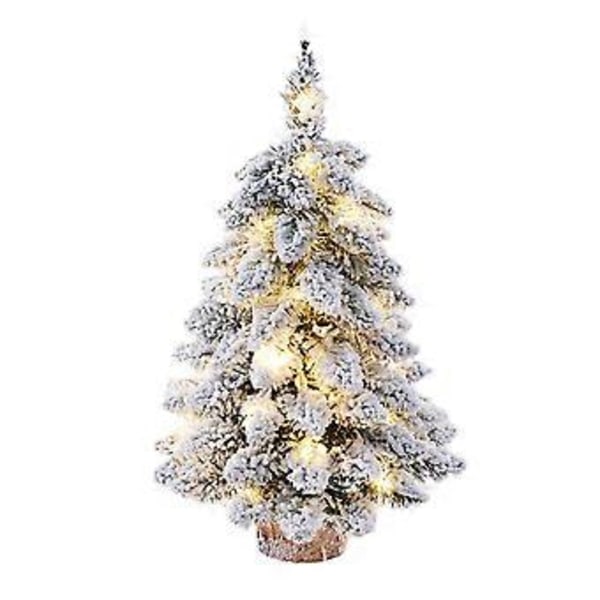 Pöytäkuusi lumipeitteellä ja LED-valoilla (75cm)