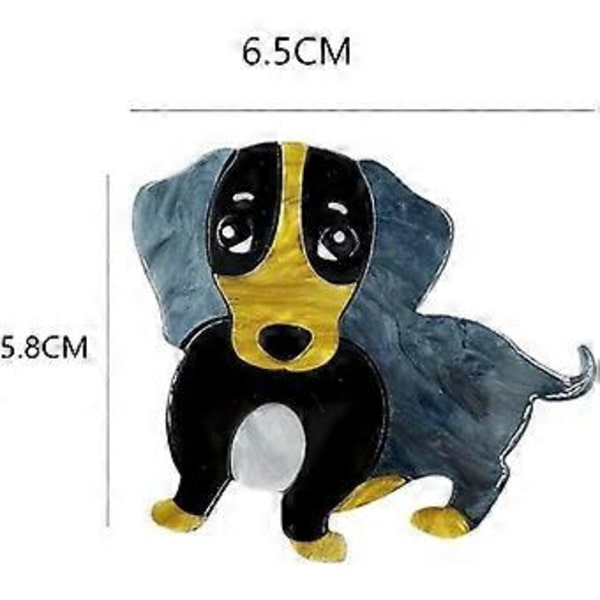 Hundbrosch, Handgjord Akryl Lapel Nål Stor Brosch Badge, Väska Nål Present till Kvinnor, Flickor, Pojkar 2.5in*2in