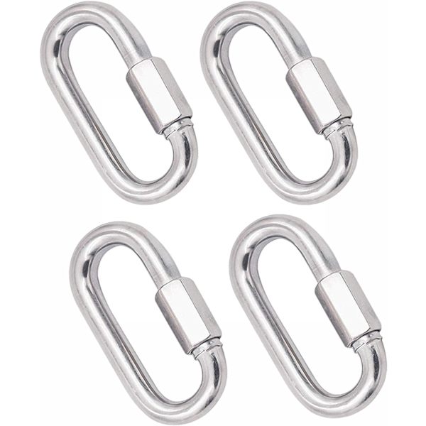 4-pack kraftiga rostfria låskrokar, M8 304 skruv snabb