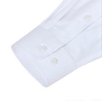 Langermede skjorter for menn, regular fit, button-down skjorter, rynkefrie skjorter (hvit)