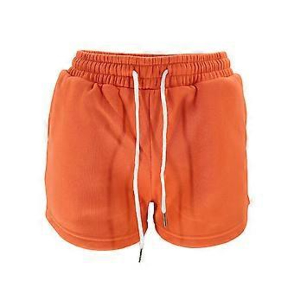 Naisten Oversized 2-osainen oleskelusetti, pitkähihainen vetoketjullinen pystykaulus huppari, collegepaita, shortsit, asu, verryttelypuku, oranssinpunainen S (S oranssinpunainen)