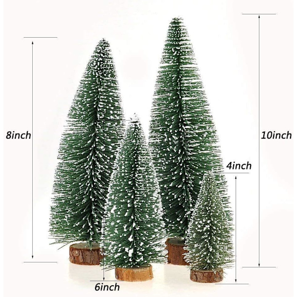 4 st Miniatyrjulgranar, Små Julgranar, Mini Tall, Bo