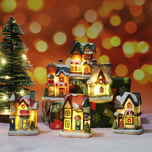 Christmas Village with Lights, LED Christmas Lantern, Christmas D