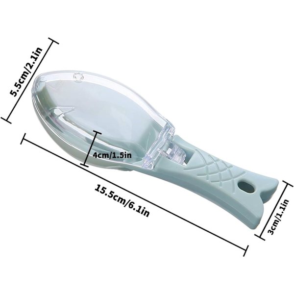 1PC Grön fiskhudsborste, hudskalare med transparent lock, Qu