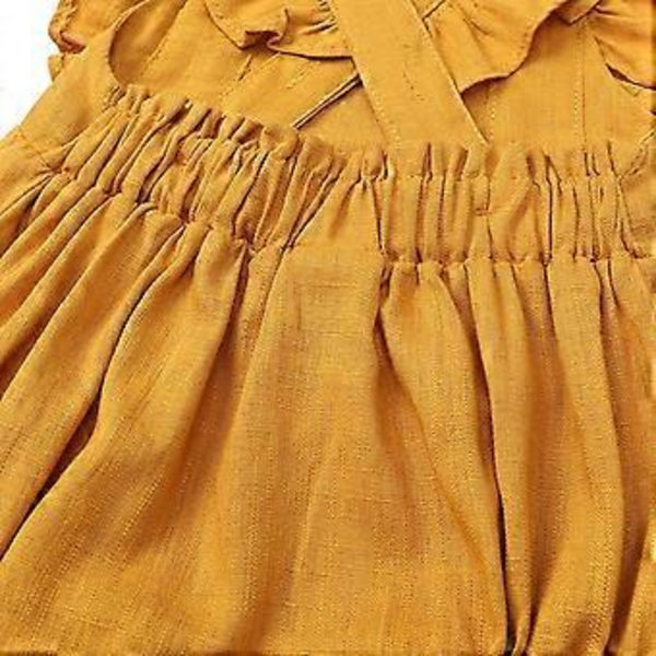 Ihana vastasyntyneen vauvan tyttövauvan romper röyhelö body jumpsuit kesävaatteet vauvan ulkoilumekko vauvatytöille, useita kokoja Keltainen 80 (80 Keltainen)