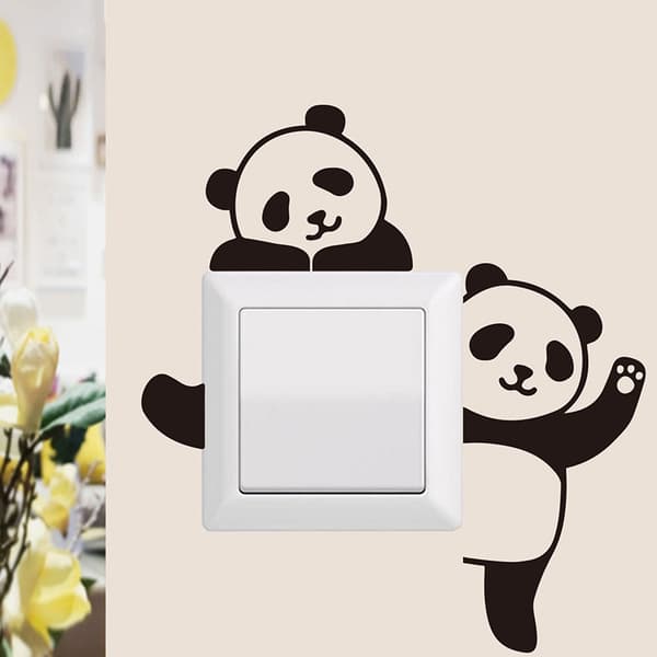 1 kpl vinyyli-kytkinteippejä, Panda-kuvio