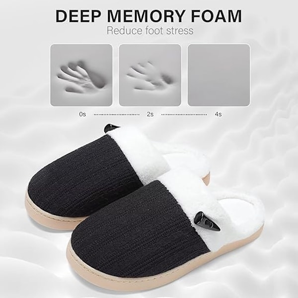 Damestoffler Myke Lett Hjemmesko Slip-on Minnefoam Sovesko Innendørs Utendørs Hjemmesko med Myk Terry Fôr (40-41)