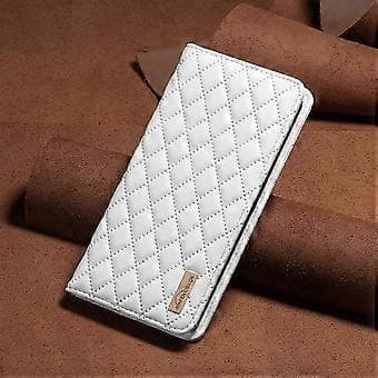 Til Redmi Note 14 Pro 5G / Note 14 Pro+ 5G Diamant Gitter Magnetisk Læder Flip Telefon Cover (Hvid)