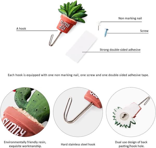 4 st blomkruka spärrhakar, rostfria krokar; för kök, fladdermus