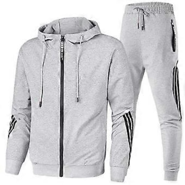 Muodikas miesten hupullinen collegepaita + urheiluhousut syksyyn ja talveen, rento lenkkeilypuku (XXXL punainen)