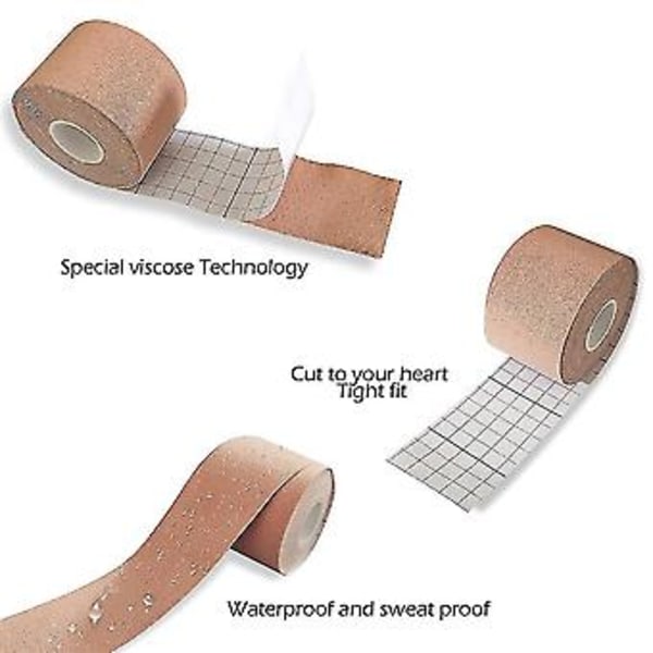 Elastiskt Bekvämt Brösttejp Strapless Vattentätt För Bröstlyft (5cm*5m Hudfärg)