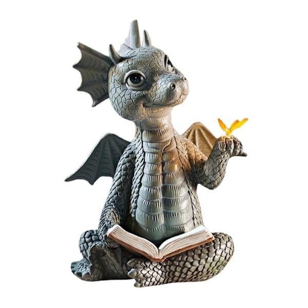 Charmig Utedrakskulptur i Resin, Dekorativ Utedrake