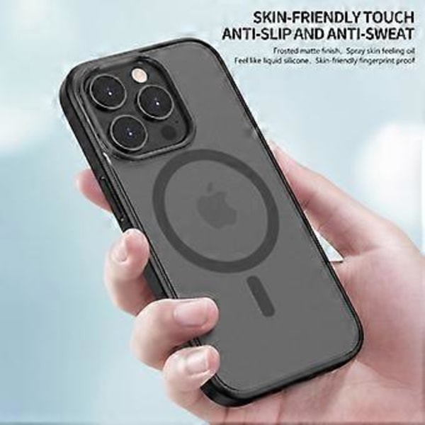 iPhone 15 Plus:lle Mattainen Puhelimen Kotelo, Yhteensopiva MagSafen kanssa, PC+TPU Takakannen Kotelo
