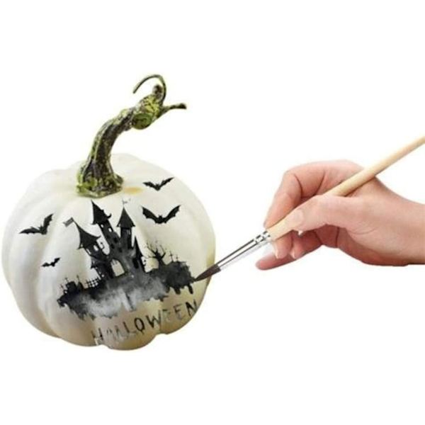 12 Hvide Deko - Halloween Dekorative Græskar - Vandflasker - O