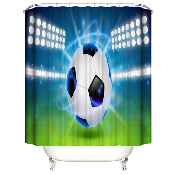 Fotbollsduschdraperi 180*180 cm, Globu duschdraperi