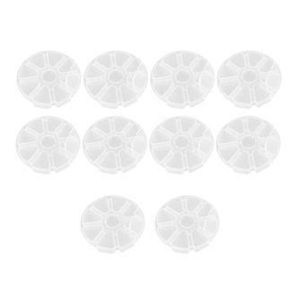 10 STK Skrivebordsopbevaringsboks 8 Rum Rund Pladsbesparende Plastik Etui Stilfuld Diverse Organizer (Hvid)