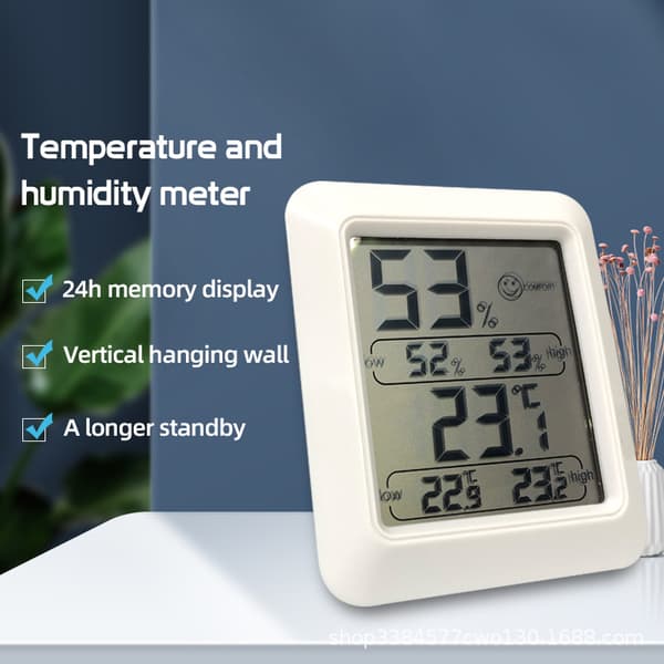 Indendørs digital hygrometer stue termometer og fugtighed og tempe