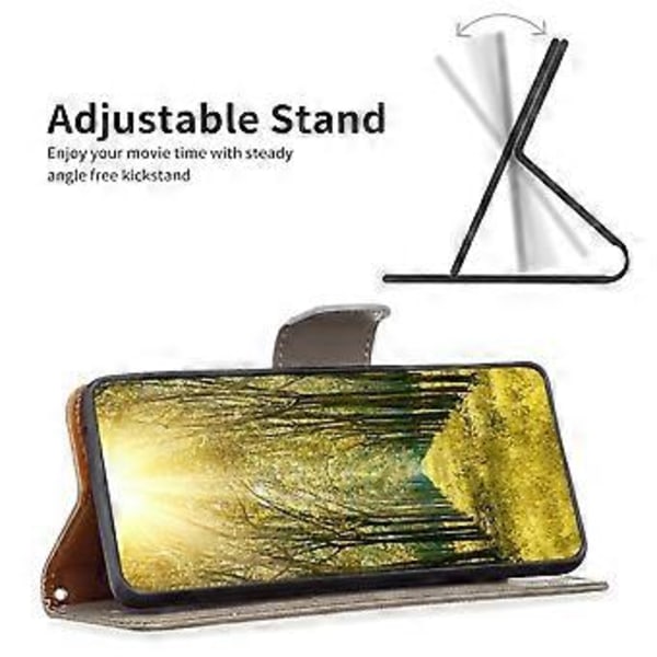 Plånboksfodral i PU-läder för iPhone 15 Pro, mobiltelefonfodral, flipfodral med stativ och band (Stil A)