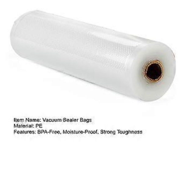 1 Rulle Vakuumförpackningspåsar BPA-fria Mat Vakuumförpackare Förpackningspåsar Kökstillbehör (25cm)