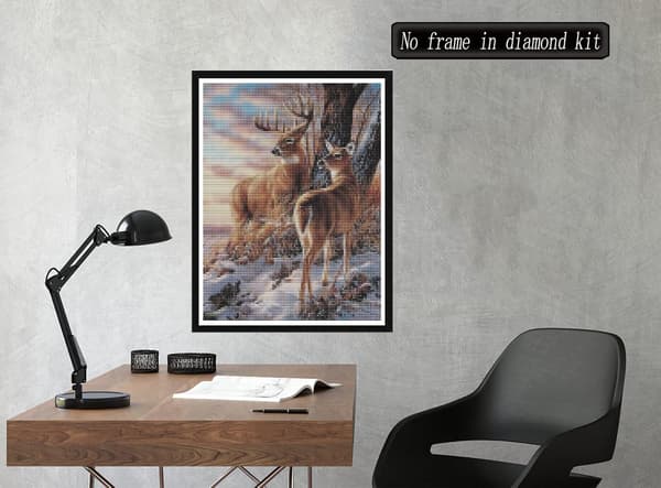 5D Diamantmålningssatser Sika Deer, DIY Diamantbroderi Måla