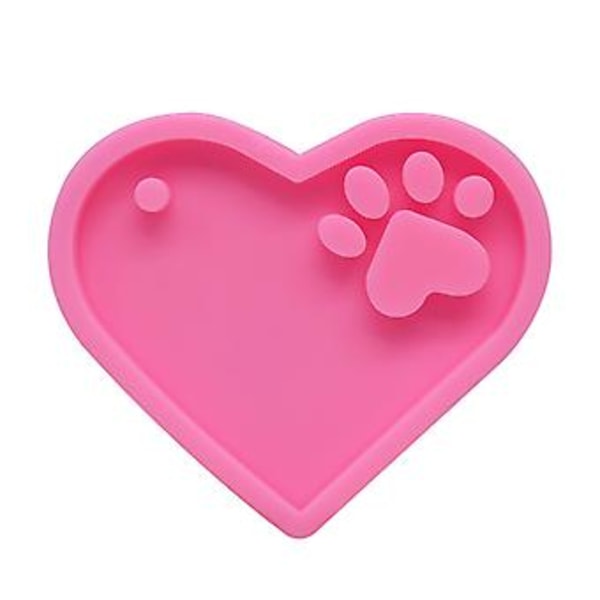 DIY Håndlavet Halskæde Øreringe UV Resin Form Hunde Pote Vedhæng Silikoneforme