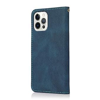 Kaksiväriinen nahkakotelo iPhone 15 Pro:lle (Vihreä)