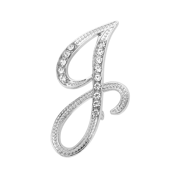 （1 st、J）Initialer Brosch Pins för kvinnor, Brev Pins för St