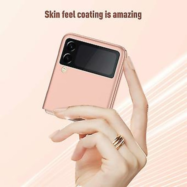 Vikbart skal för Samsung Galaxy Z Flip 3 5G Stöttåligt Ultra Slim Hårt PC-skydd (Rosa)