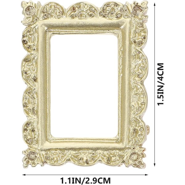 10 st Vintage Fotoramar Mini Resin Fotoram Dekorativa Guld och Silver Fotodisplayramar Små