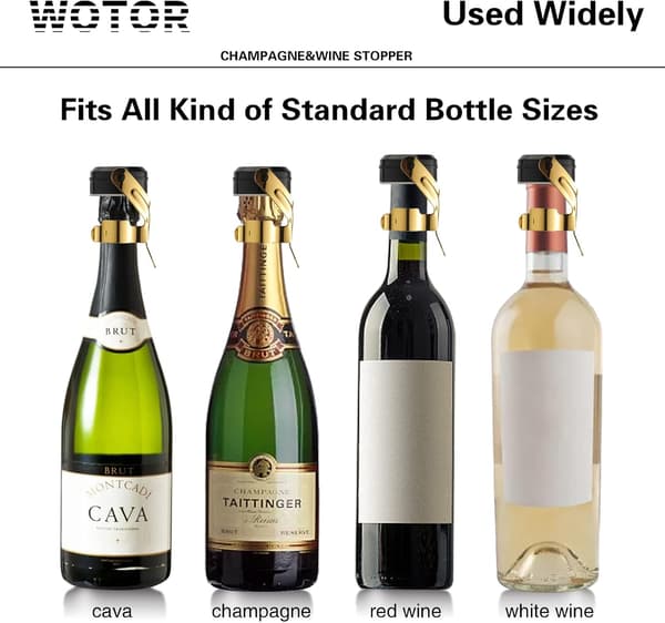 Rustfrit Champagne- og vinprop med fødevaregodkendt silikone