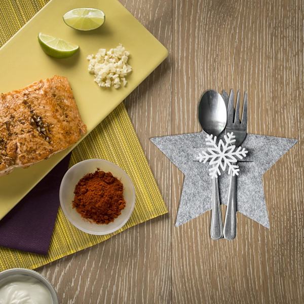 4 stk. julefiltbestikholder, femtakket stjerneform, Chri