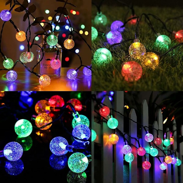 30 LED 6,5M Multicolor Solcelled Utendørs Julelys