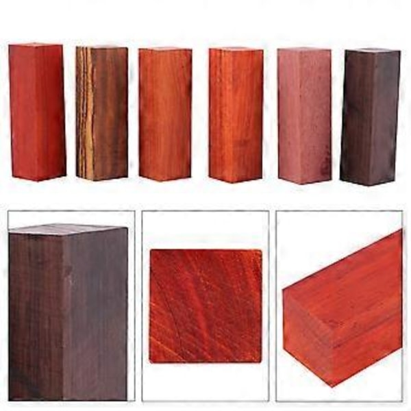 6 STK Resin Epoxy Penn Dreieemne Tre Dreieblokk Eksotisk Tre Restebiter DIY Smykker