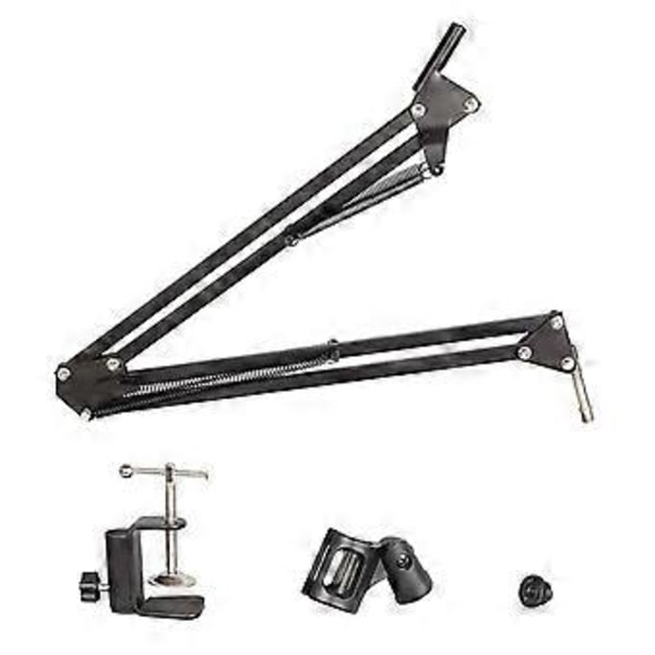 Universal Mikrofonstativholder Beslag Mic Stativ Professionel Desktop Mic Beslag Til Live Broadcast (Hvid)