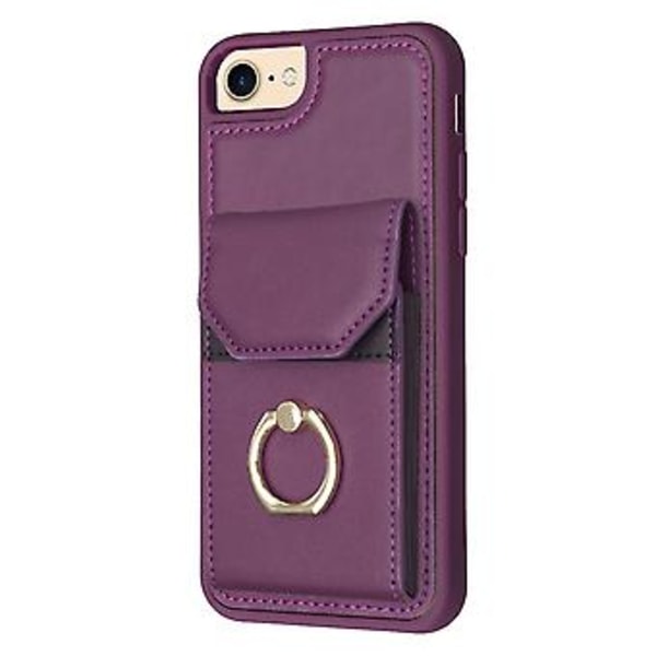 Organ Card Bag Telefonveske For iPhone SE 2022 / 2020 / 8 / 7 (Mørk Lilla)