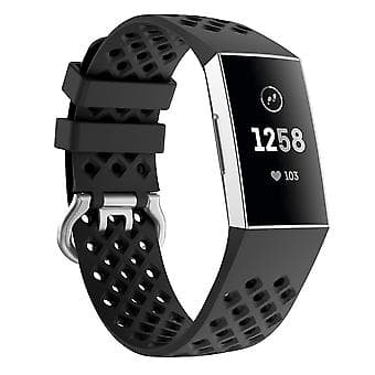 For Fitbit Charge 3 / 4 Hult Silikonrem (Svart)