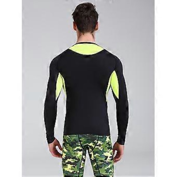 Sports- og fitnesstights herre langærmet hurtigtørrende toppe løb basketball træning sweatshirts plus fløjl T-shirts(M )