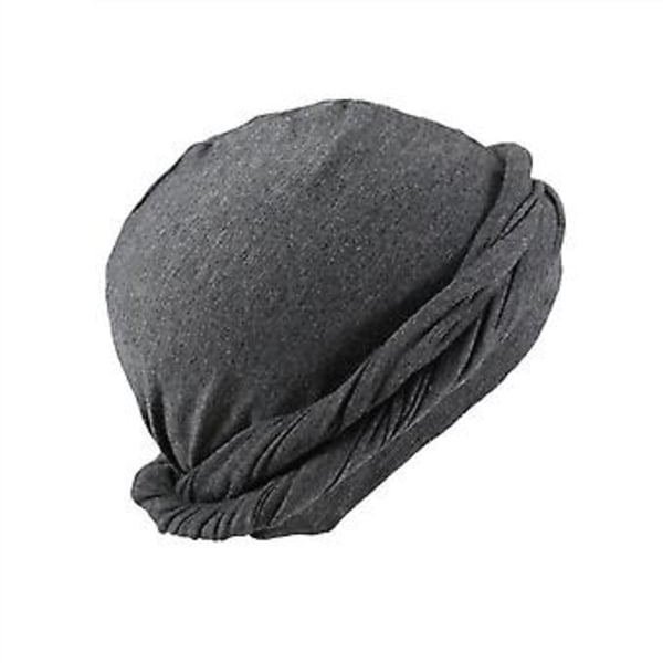 Mænds Turban Hovedbeklædning Satinforet Hovedtørklæde Haloturban Hat Cap Cover Ny 2023 (60cm-62cm Lysegrå)