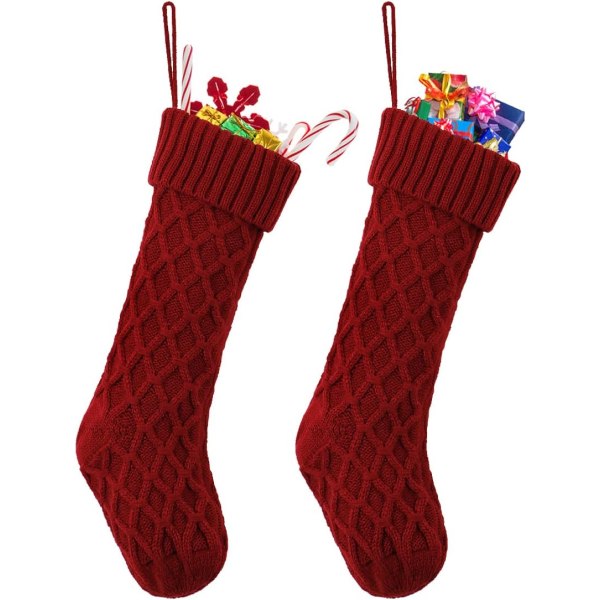 2 stk julekuler store strikkede julekuler Xmas R