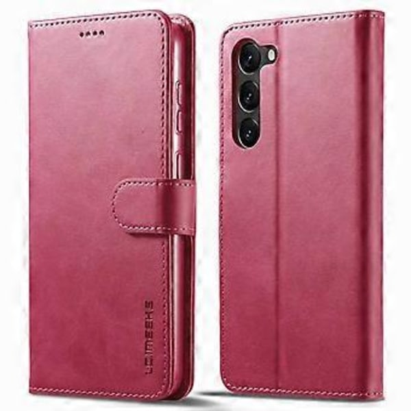 LC.IMEEKE Fodral för Samsung Galaxy S24+ Kalvläder med Stativ Skyddande Skal (Stil D)