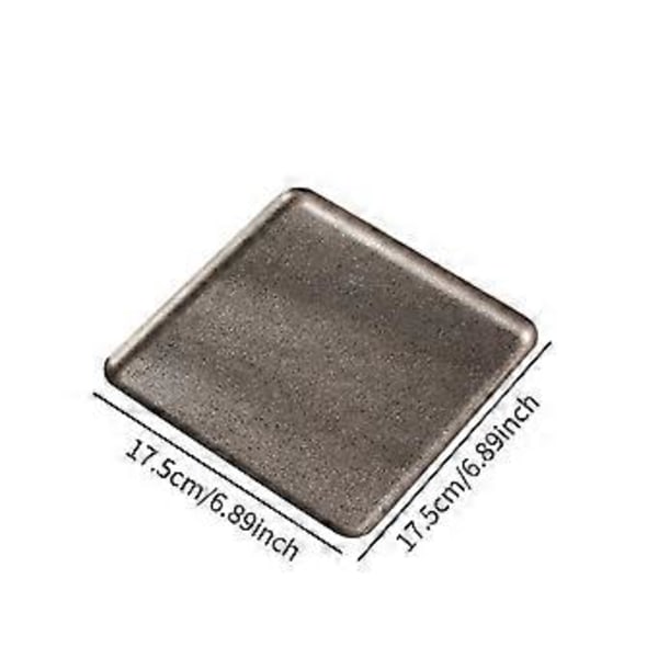 Rektangulär Serveringsbricka, Köksbakplåt, Matbricka, Förvaringsbricka, Bakplåt för Matlagning Restaurang (17,5cmx17,5cm)