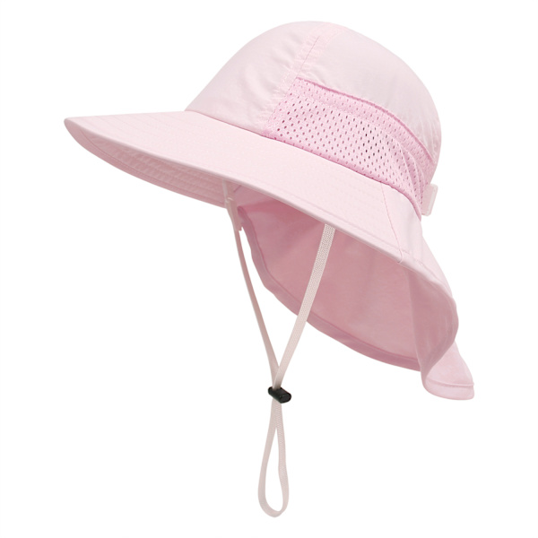 Rosa (M) Baby Solhatt Flicka Pojke Halshatt Barn Skyddshink