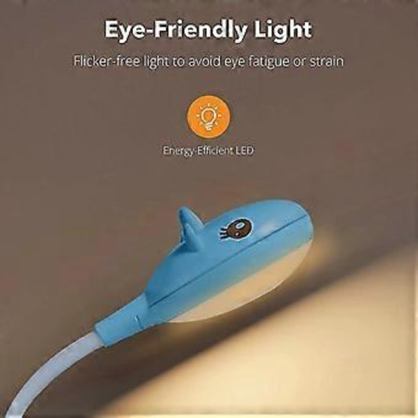 LED Skrivebordslampe for Barn, Bordlampe med 3 Farger og Dimbar, Berøringsbryter / USB-tilkobling / Pennholder, Leselampe for Barnerom, Studier, Arbeid (b