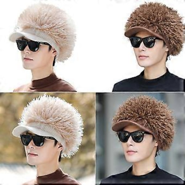 Härlig Modehatt Vardag Ledighet Hatt Party Rolig Hatt Polyester Stickad Hatt för Värme och Stil i Kallt Väder Beige( Beige)
