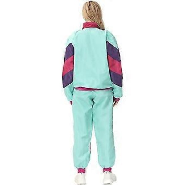 Rave-outfit för kvinnor, glänsande crop top-hoodie, metalliska vardagsbyxor, huvtröja, träningssweatshirt, discodans-klubbkläder (Small Mint Green)