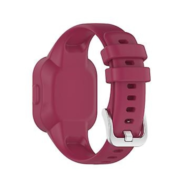 Silikonrem for Garmin Vivofit JR3 i ren farge (Vinrød)