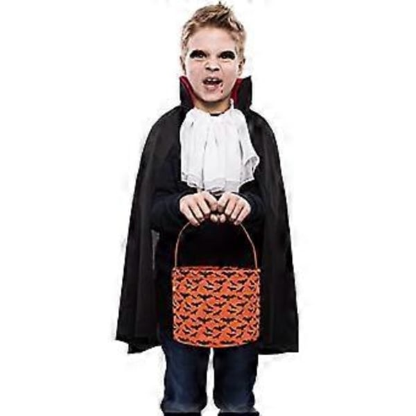 Halloween Karkki vai kepponen -kassi - Lasten karkkikassi - Musta lepakko oranssissa korissa