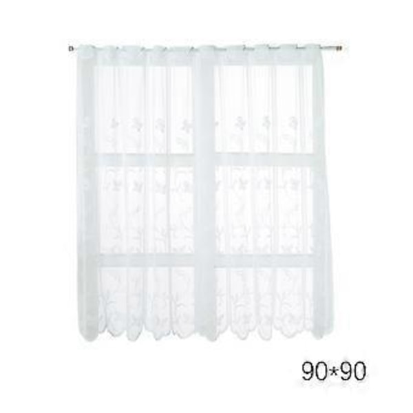 Tyll Bakgrund Draperier Gardin Multifunktionell Fönstergardin för Sovrum Köksinredning (90*90)